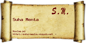 Suha Menta névjegykártya